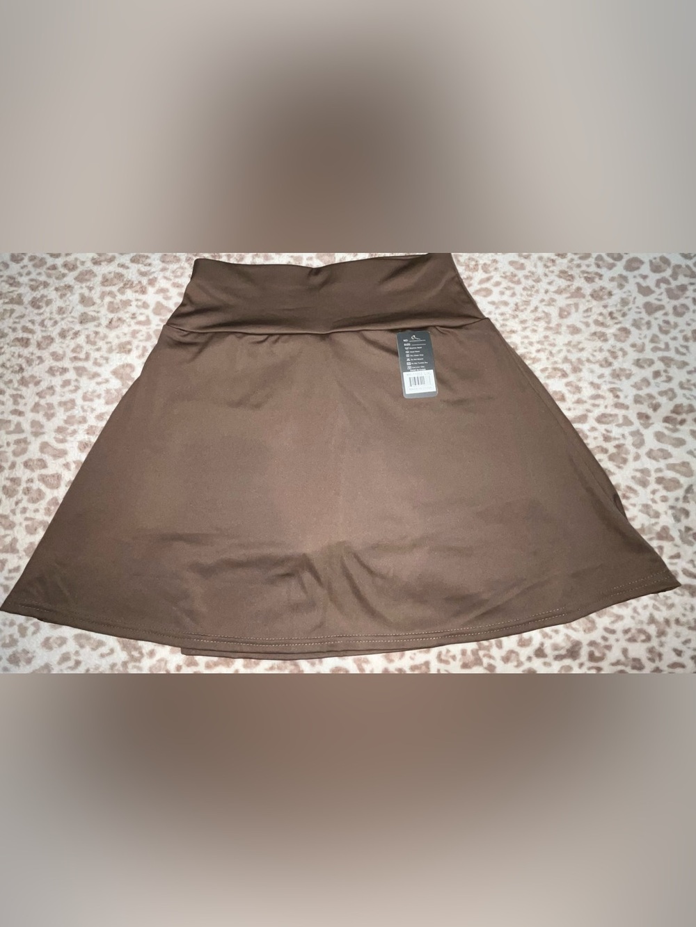 Brown Fold-Over Waist Skirt